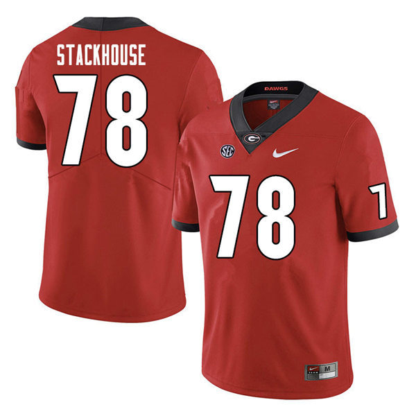 Mens Georgia Bulldogs #78 Nazir Stackhouse Stitched Nike Red Home Game Football jersey