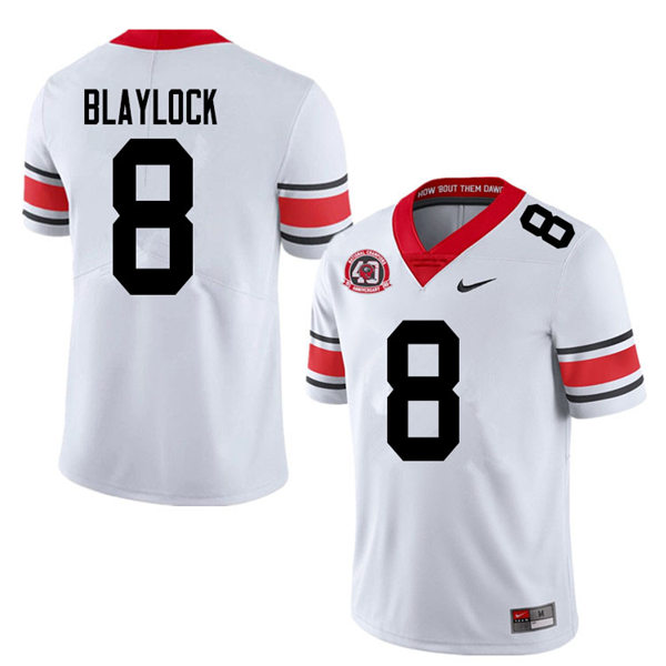 Mens Georgia Bulldogs #8 Dominick Blaylock Nike 40th anniversary white alternate football jersey