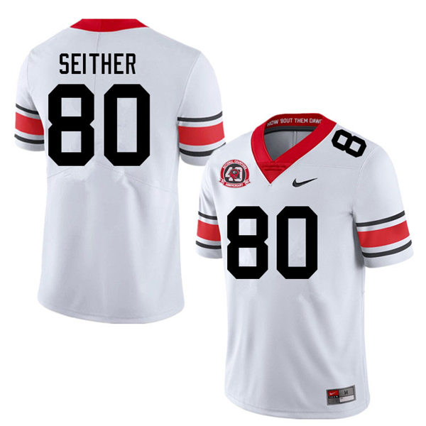 Mens Georgia Bulldogs #80 Brett Seither Nike 40th anniversary white alternate football jersey