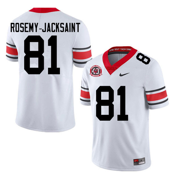 Mens Georgia Bulldogs #81 Marcus Rosemy-Jacksaint Stitched Nike 40th anniversary White alternate football jersey