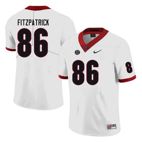 Mens Georgia Bulldogs #86 John FitzPatrick Nike White College Football Game jersey