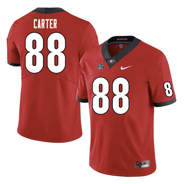 Mens Georgia Bulldogs #88 Jalen Carter Stitched Nike Red Home Game Football jersey