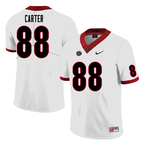 Mens Georgia Bulldogs #88 Jalen Carter Stitched Nike White Foootball Jersey