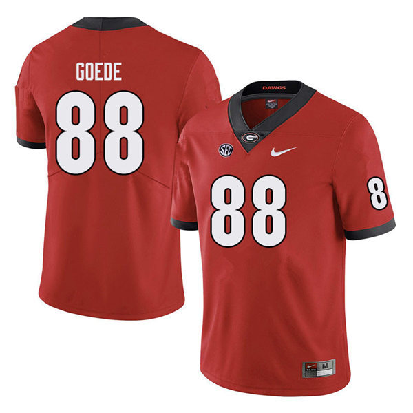 Mens Georgia Bulldogs #88 Ryland Goede Nike Red Home College Football Game jersey