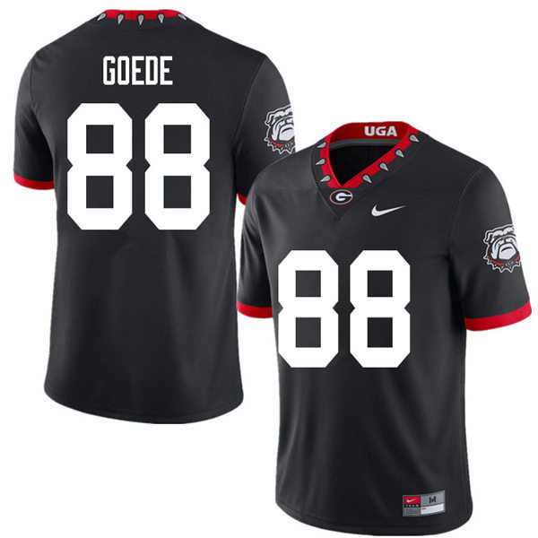 Mens Georgia Bulldogs #88 Ryland Goede Stitched Nike Black Alternate Mascot 100th Anniversary College Football