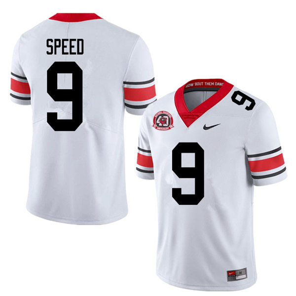 Mens Georgia Bulldogs #9 Ameer Speed Stitched Nike 40th anniversary White alternate football jersey
