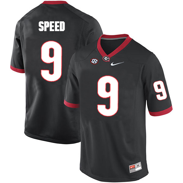 Mens Georgia Bulldogs #9 Ameer Speed Stitched Nike Black Foootball Jersey