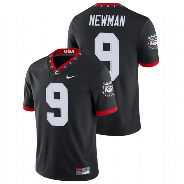Mens Georgia Bulldogs #9 Jamie Newman Nike Black Alternate Mascot 100th Anniversary College Football Game Jersey