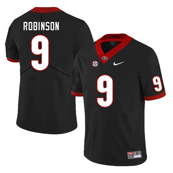 Mens Georgia Bulldogs #9 Justin Robinson Nike Black College Football Game jersey