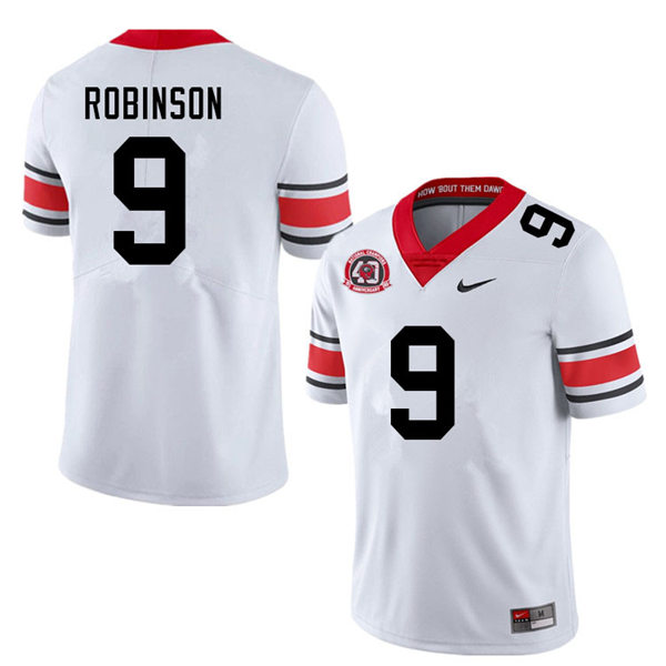Mens Georgia Bulldogs #9 Justin Robinson Stitched Nike 40th anniversary White alternate football jersey