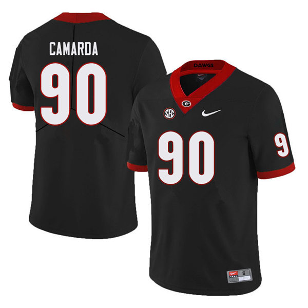 Mens Georgia Bulldogs #90 Jake Camarda Stitched Nike Black Foootball Jersey