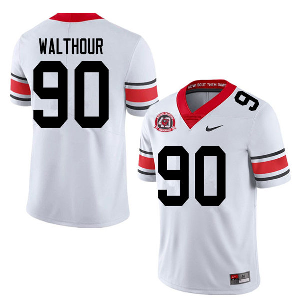 Mens Georgia Bulldogs #90 Tramel Walthour Nike 40th anniversary white alternate football jersey