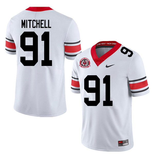 Mens Georgia Bulldogs #91 Tymon Mitchell Stitched Nike 40th anniversary White alternate football jersey
