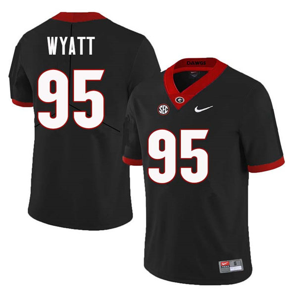 Mens Georgia Bulldogs #95 Devonte Wyatt Stitched Nike Black Foootball Jersey