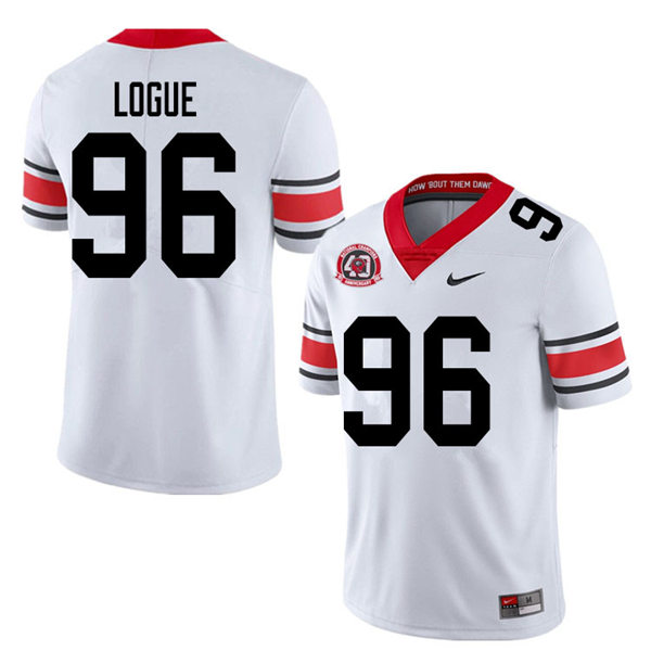 Mens Georgia Bulldogs #96 Zion Logue Stitched Nike 40th anniversary White alternate football jersey