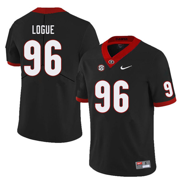 Mens Georgia Bulldogs #96 Zion Logue Stitched Nike Black Foootball Jersey