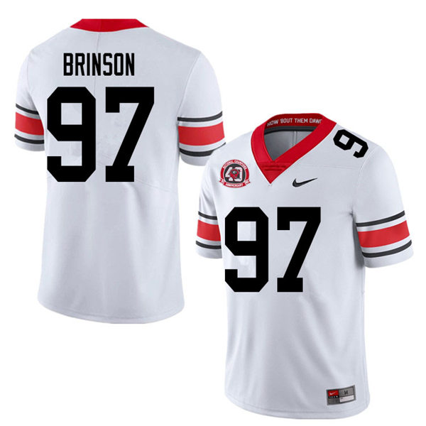 Mens Georgia Bulldogs #97 Warren Brinson Stitched Nike 40th anniversary White alternate football jersey