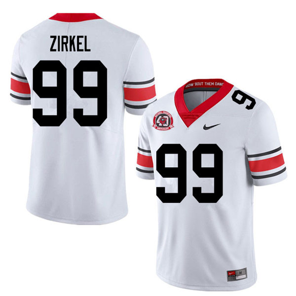 Mens Georgia Bulldogs #99 Jared Zirkel Nike 40th anniversary white alternate football jersey