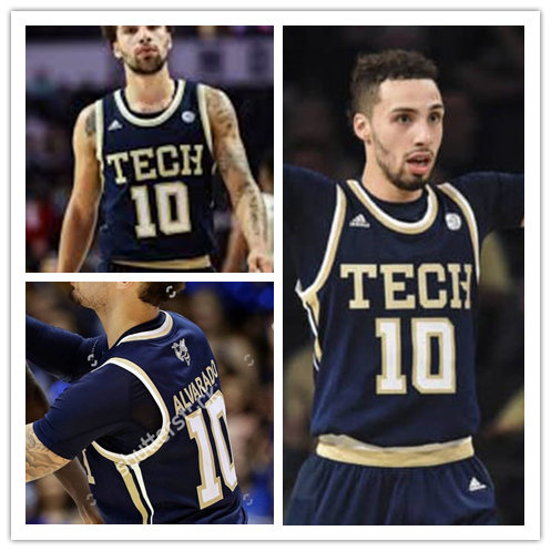 Mens Georgia Tech Yellow Jackets #10 Jose Alvarado Adidas 2018 Navy Tech College Basketball Jersey