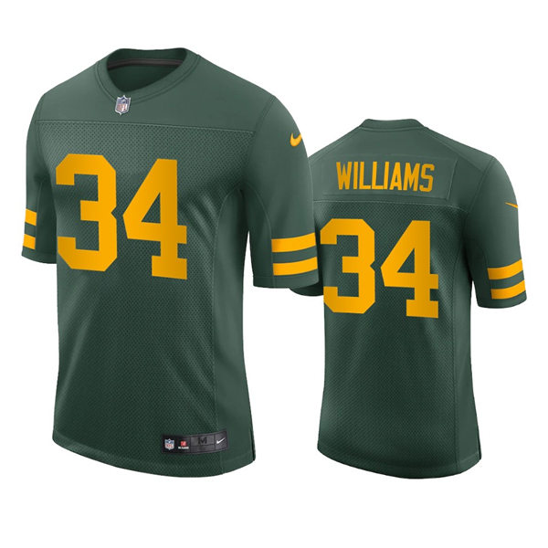 Mens Green Bay Packers #34 Dexter Williams 2021 Green Alternate Retro Throwback Jersey