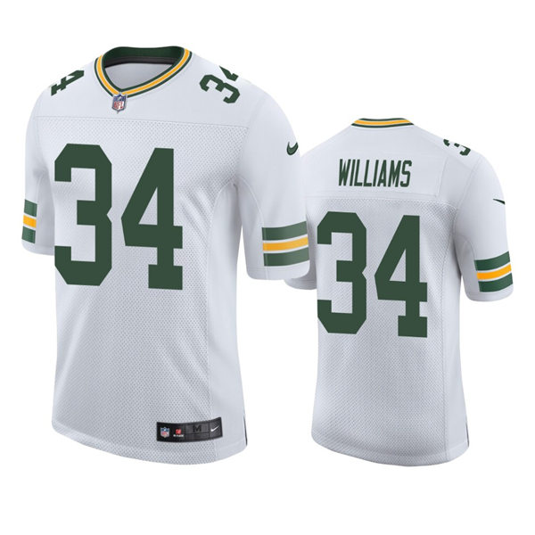 Mens Green Bay Packers #34 Dexter Williams White Vapor Limited Player Jersey