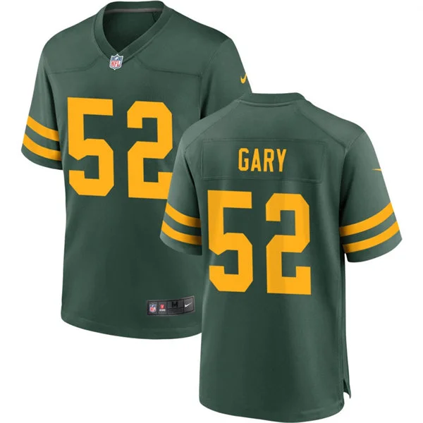 Mens Green Bay Packers #52 Rashan Gary Nike Green Alternate Retro 1950s Throwback Limited Jersey 