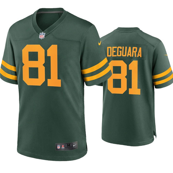 Mens Green Bay Packers #81 Josiah Deguara Nike 2021 Green Alternate Retro 1950s Throwback Uniforms Jersey