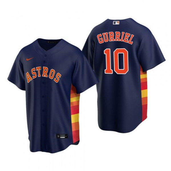 Mens Houston Astros #10 Yuli Gurriel Nike Navy Alternate CoolBase Jersey