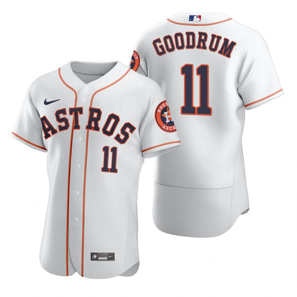 Mens Houston Astros #11 Niko Goodrum Nike White Home Flexbase Player Jersey