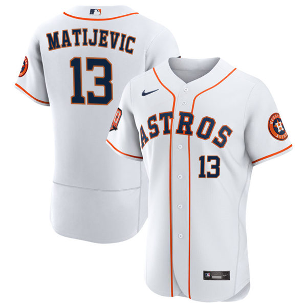 Mens Houston Astros #13 J. J. Matijevic Nike White Home Flexbase Player Jersey
