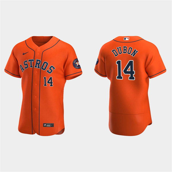 Mens Houston Astros #14 Mauricio Dubon Orange Alternate Flexbase Jersey