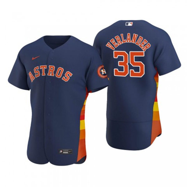 Mens Houston Astros #35 Justin Verlander Nike Navy Alternate Flexbase Jersey