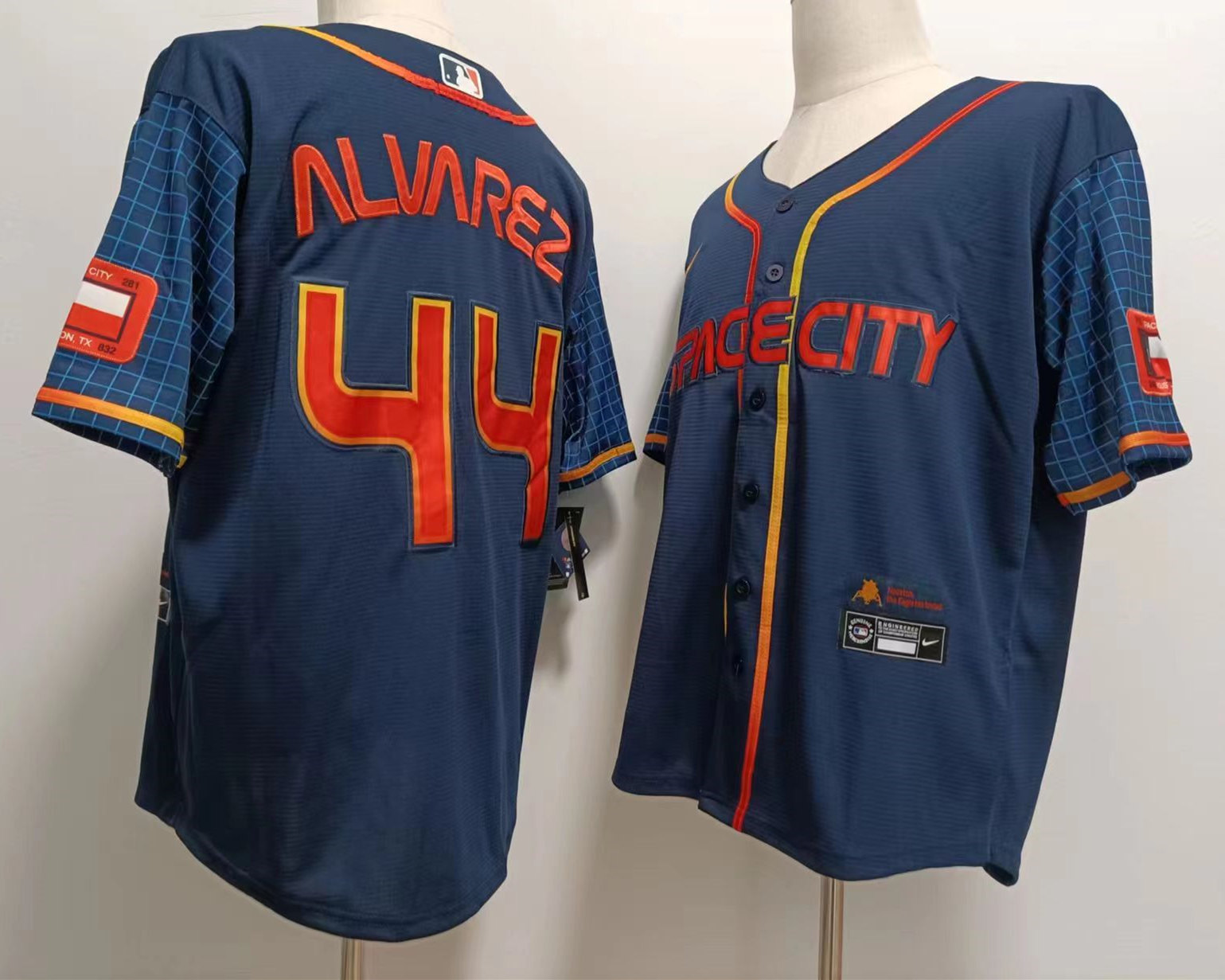 Mens Houston Astros #44 Yordan Alvarez Nike Navy 2022 City Connect Jersey