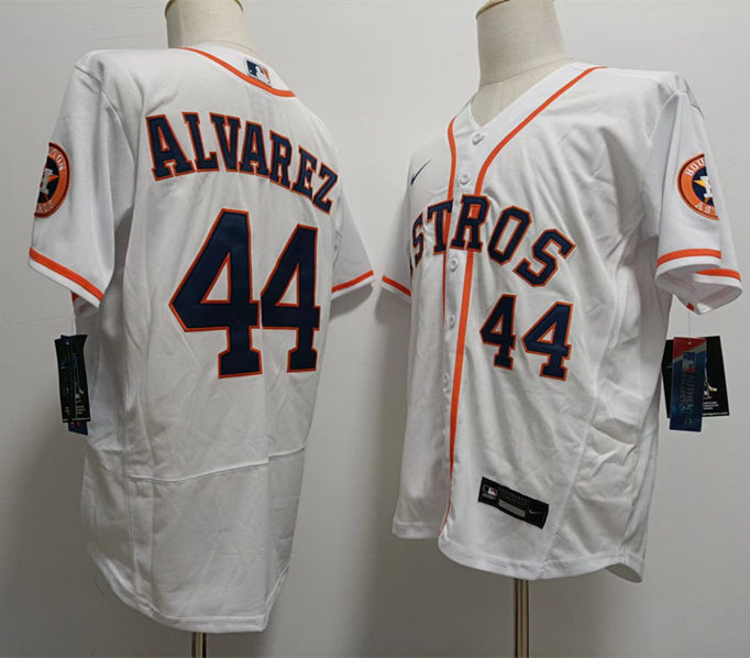 Mens Houston Astros #44 Yordan Alvarez Nike White Home Flexbase Jersey