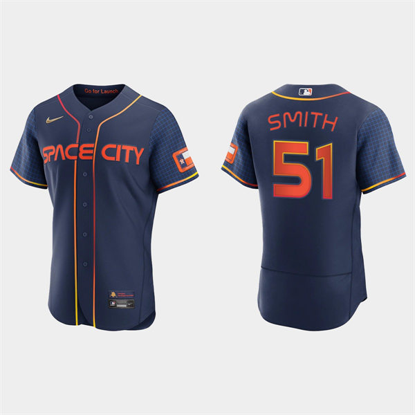 Mens Houston Astros #51 Will Smith 2022 City Connect Jersey Navy