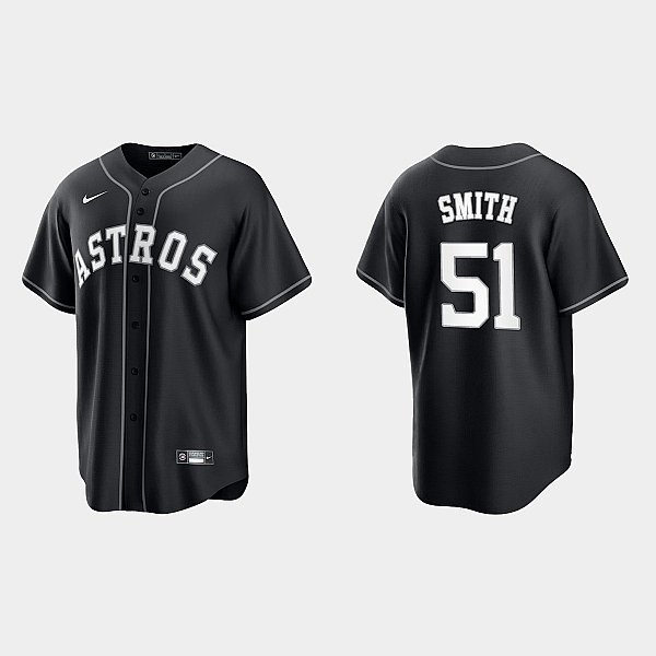 Mens Houston Astros #51 Will Smith Nike Black White Collection Jersey