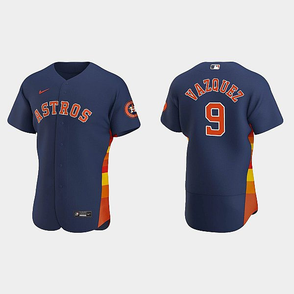 Mens Houston Astros #9 Christian Vazquez Nike Navy Alternate Flexbase Player Jersey