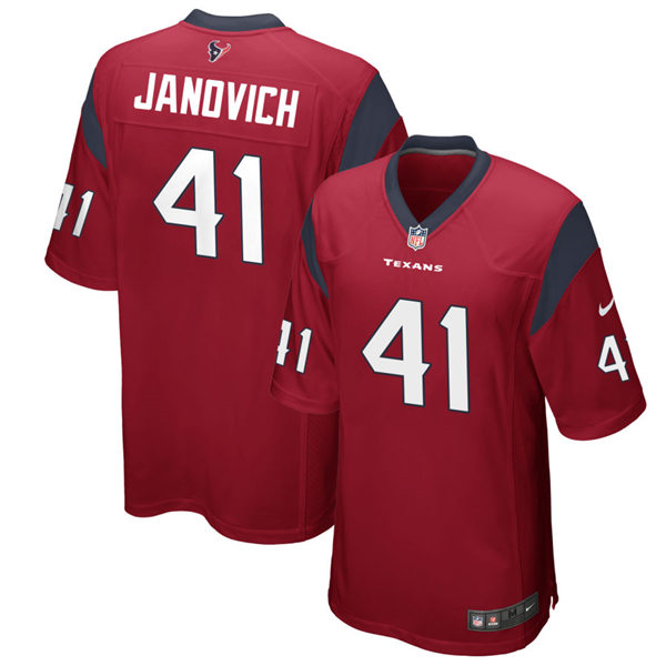 Mens Houston Texans #41 Andy Janovich Nike Red Alternate Vapor Limited Player Jersey