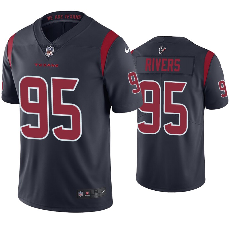 Mens Houston Texans #95 Derek Rivers Nike Navy Color Rush Legend Jersey