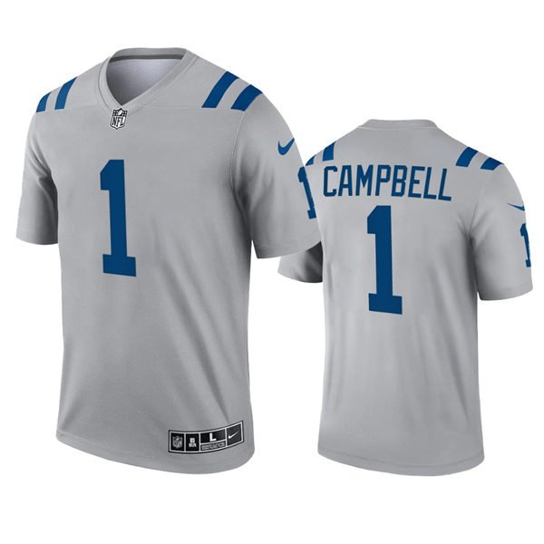 Mens Indianapolis Colts #1 Parris Campbell Nike Gray Inverted Legend Jersey