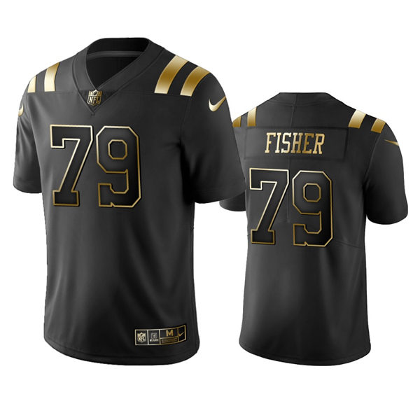 Mens Indianapolis Colts #79 Eric Fisher Nike Black Golden Edition Vapor Limited Jersey
