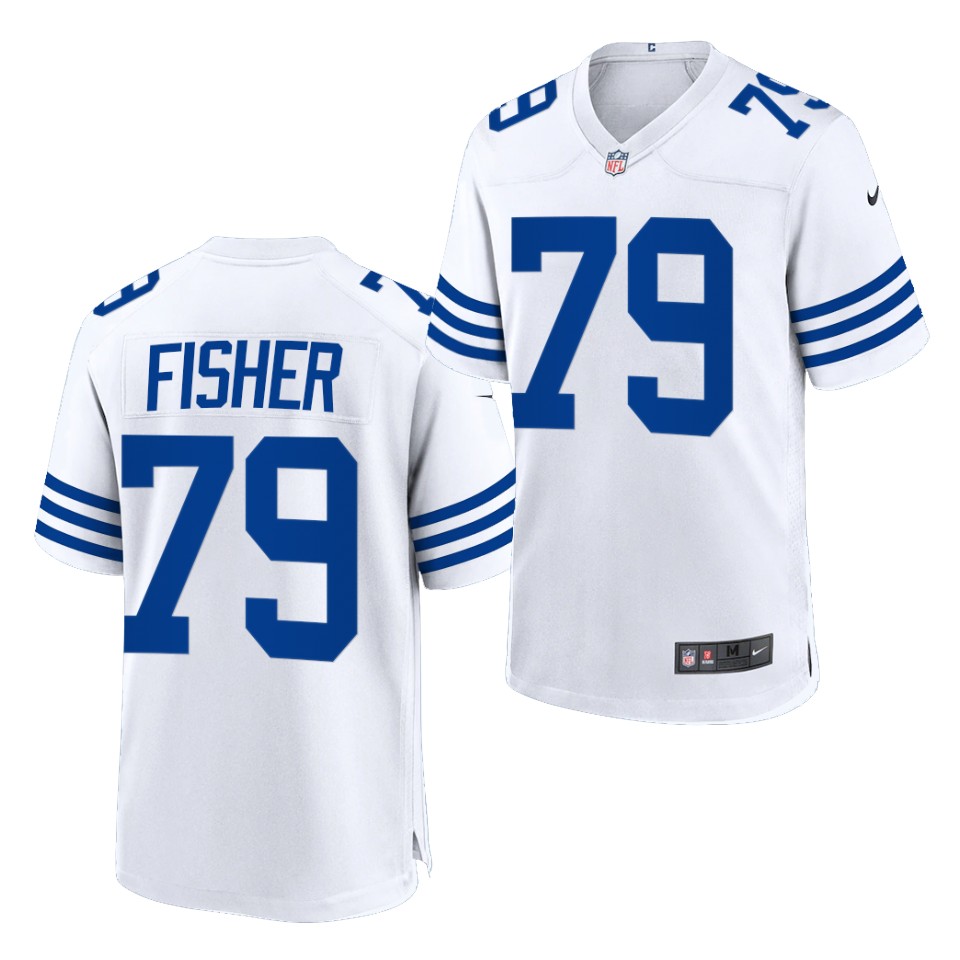 Mens Indianapolis Colts #79 Eric Fisher Nike White Alternate Retro Vapor Limited Jersey