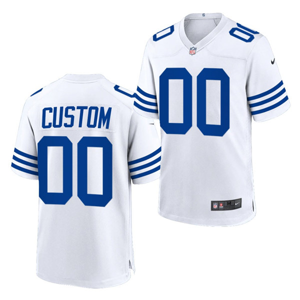 Mens Indianapolis Colts Custom Marshall Faulk Johnny Unitas Reggie Wayne Robert Mathis Nike White Alternate Retro Vapor Limited