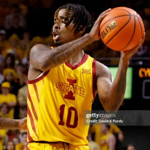 Mens Iowa State Cyclones #10 Keshon Gilbert Nike 2021 Gold Team Logo College Basketball Jersey 