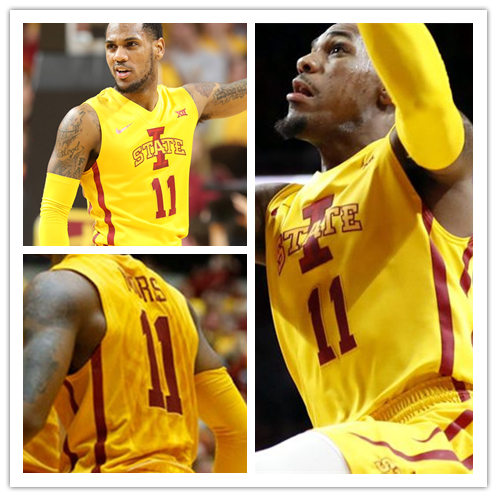 Mens Iowa State Cyclones #11 Monte Morris Nike 2021 Gold Team Logo College Basketball Jersey