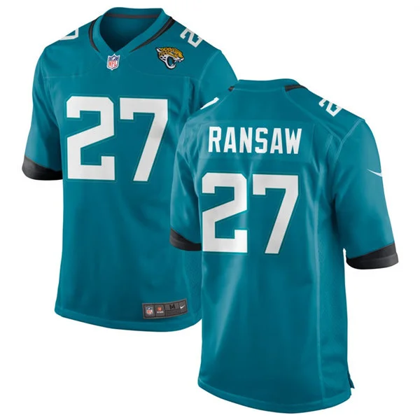 Mens Jacksonville Jaguars #27 Caleb Ransaw Nike Teal Alternate F.U.S.E. Limited Jersey 