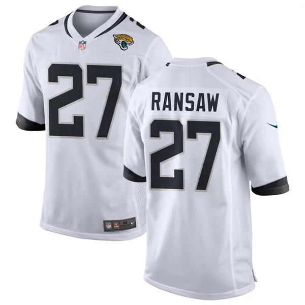 Mens Jacksonville Jaguars #27 Caleb Ransaw Nike White Vapor F.U.S.E. Limited Jersey 
