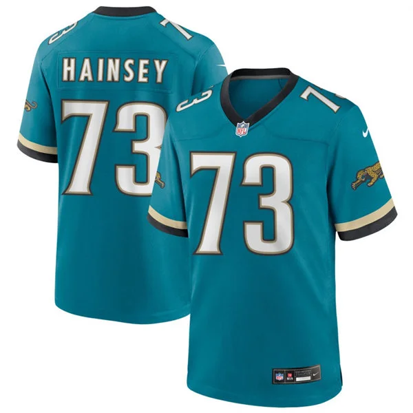 Mens Jacksonville Jaguars #73 Robert Hainsey Nike Teal Throwback Vapor F.U.S.E. Limited Jersey 