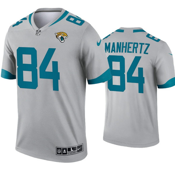 Mens Jacksonville Jaguars #84 Chris Manhertz Nike Grey Inverted Legend Jersey