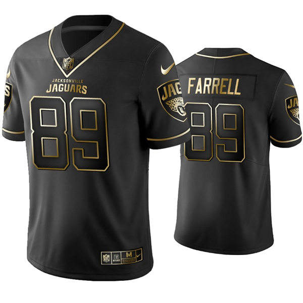 Mens Jacksonville Jaguars #89 Luke Farrell Nike Black Golden Edition Vapor Limited Jersey